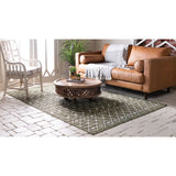 unique loom outdoor tribal trellis otr009grn green ivory rug
