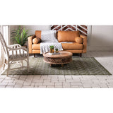 unique loom outdoor tribal trellis otr009grn green ivory rug