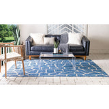 unique loom outdoor giraffe osf001blu blue rug