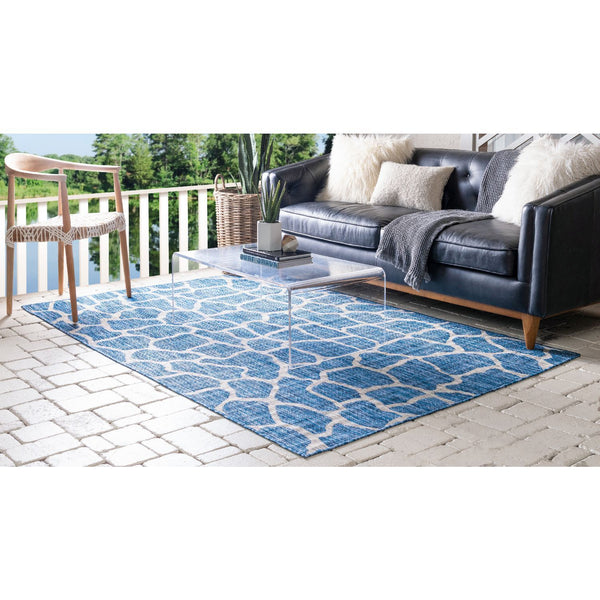 unique loom outdoor giraffe osf001blu blue rug