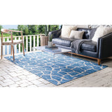 unique loom outdoor giraffe osf001blu blue rug