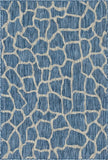 Unique Loom Outdoor Giraffe OSF001BLU Blue Rug