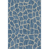 Unique Loom Outdoor Giraffe OSF001BLU Blue Rug