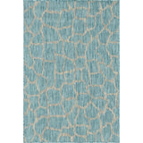 Unique Loom Outdoor Giraffe OSF001AQB Aqua Blue Rug