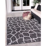 unique loom outdoor giraffe osf001dgr dark gray rug