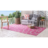 unique loom outdoor giraffe osf001pin pink rug