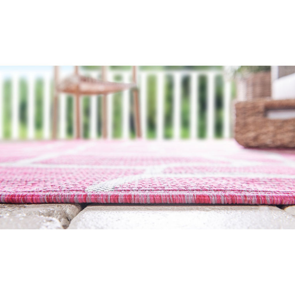 unique loom outdoor giraffe osf001pin pink rug