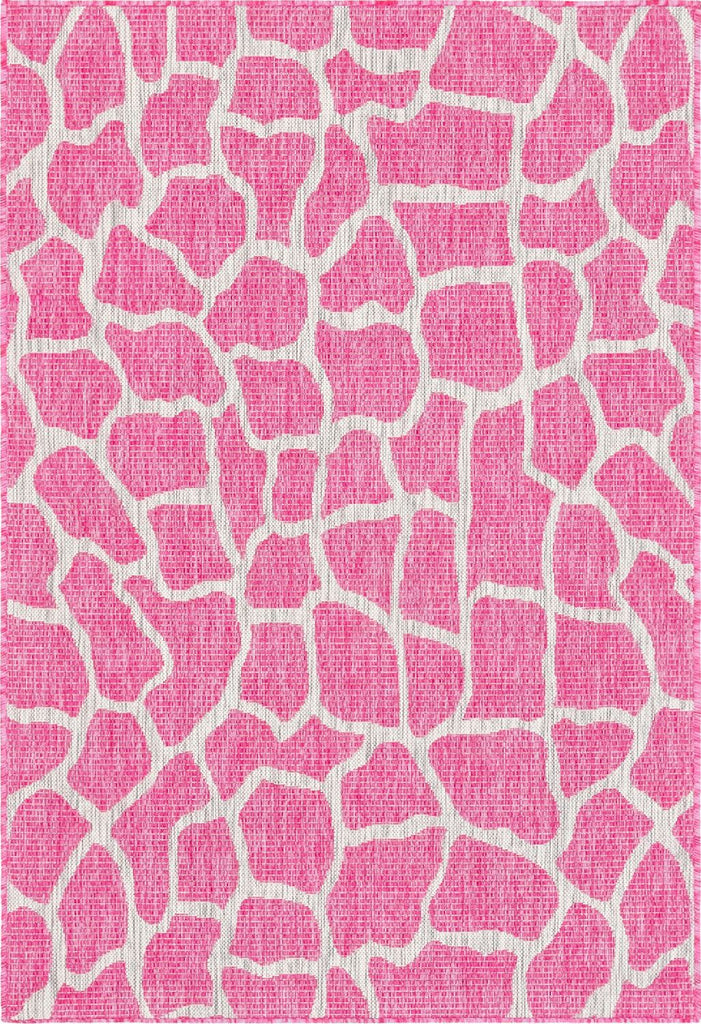 unique loom outdoor giraffe osf001pin pink rug