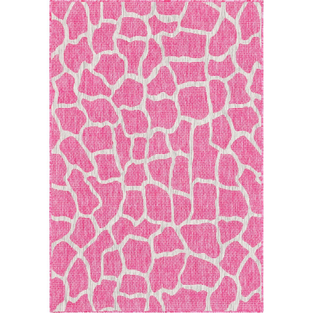 unique loom outdoor giraffe osf001pin pink rug
