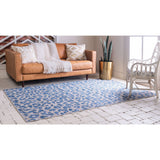 unique loom outdoor leopard osf002blu blue rug