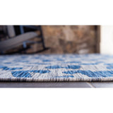 unique loom outdoor leopard osf002blu blue rug
