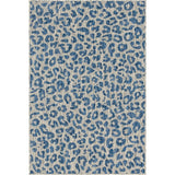 Unique Loom Outdoor Leopard OSF002BLU Blue Rug
