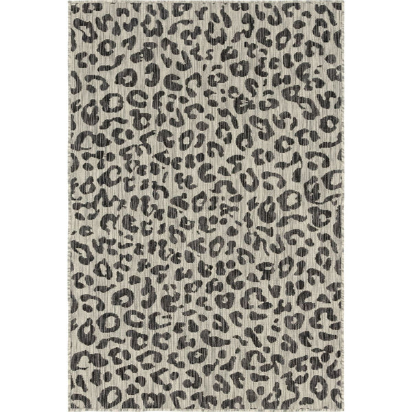 Unique Loom Outdoor Leopard OSF002BLK Black Rug