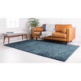 unique loom davos shag zmt001mar marine blue rug