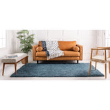 unique loom davos shag zmt001mar marine blue rug