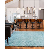 unique loom davos shag zmt001aqu aqua rug