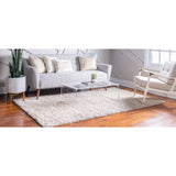 unique loom davos shag zmt001lin linen rug