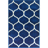 Unique Loom Rounded Trellis Frieze TRF003NVB Navy Blue Rug