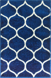 unique loom rounded trellis frieze trf003nvb navy blue rug