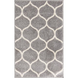 Unique Loom Rounded Trellis Frieze TRF003LGR Light Gray Rug