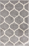 Unique Loom Rounded Trellis Frieze TRF003LGR Light Gray Rug