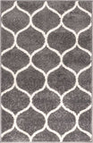 unique loom rounded trellis frieze trf003dgr dark gray rug