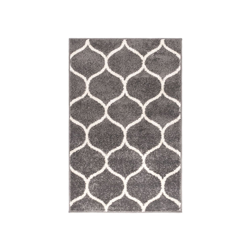 unique loom rounded trellis frieze trf003dgr dark gray rug