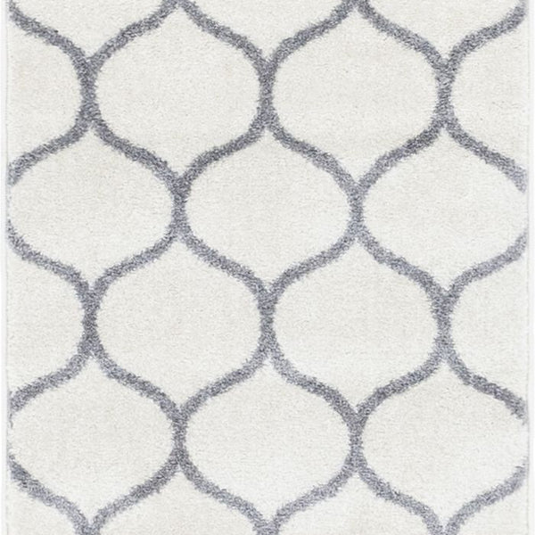 Unique Loom Rounded Trellis Frieze TRF003IVR Ivory Rug
