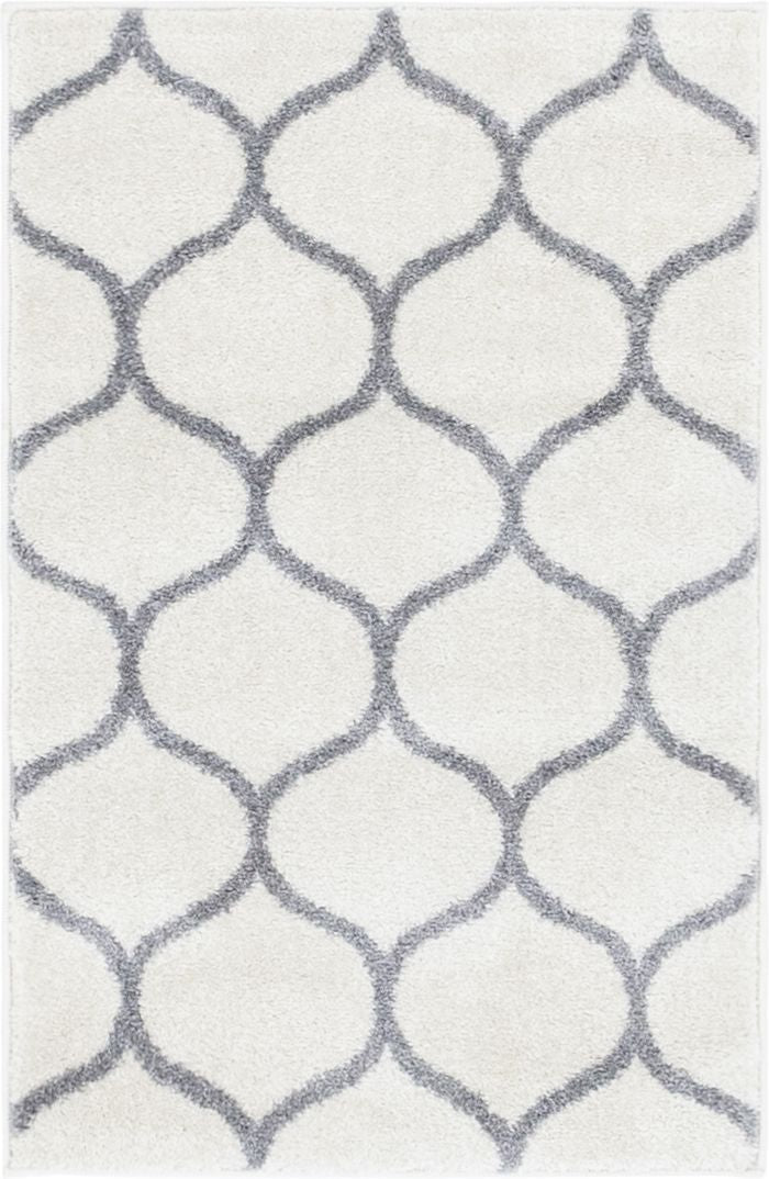Unique Loom Rounded Trellis Frieze TRF003IVR Ivory Rug