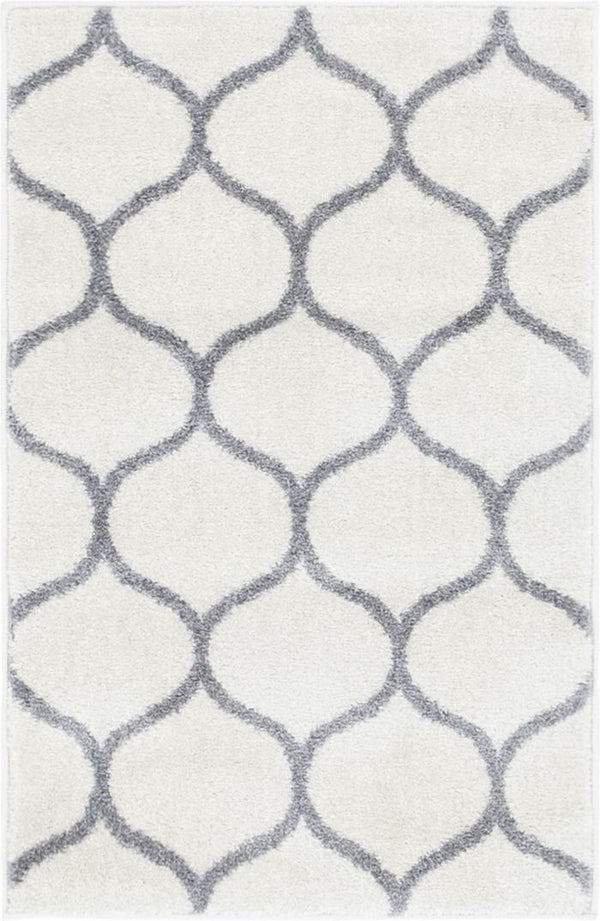 Unique Loom Rounded Trellis Frieze TRF003IVR Ivory Rug