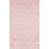 unique loom rounded trellis frieze trf003pin pink rug