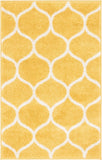unique loom rounded trellis frieze trf003yel yellow rug
