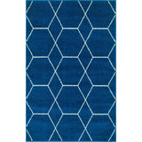 Unique Loom Geometric Trellis Frieze TRF002NVB Navy Blue Rug