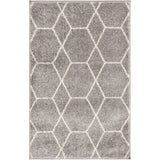 Unique Loom Geometric Trellis Frieze TRF002LGR Light Gray Rug