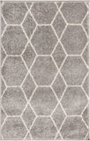 unique loom geometric trellis frieze trf002lgr light gray rug