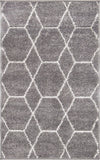 Unique Loom Geometric Trellis Frieze TRF002DGR Dark Gray Rug