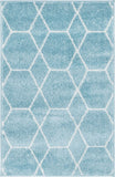 Unique Loom Geometric Trellis Frieze TRF002LBL Light Blue Rug