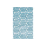 Unique Loom Geometric Trellis Frieze TRF002LBL Light Blue Rug