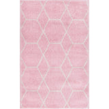 Unique Loom Geometric Trellis Frieze TRF002LPI Light Pink Rug