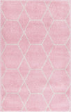 Unique Loom Geometric Trellis Frieze TRF002LPI Light Pink Rug