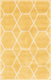 Unique Loom Geometric Trellis Frieze TRF002YEL Yellow Rug
