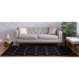 unique loom geometric trellis frieze trf002blk black rug