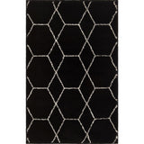 Unique Loom Geometric Trellis Frieze TRF002BLK Black Rug