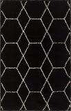 Unique Loom Geometric Trellis Frieze TRF002BLK Black Rug