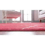 unique loom geometric trellis frieze trf002pin pink rug