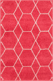 Unique Loom Geometric Trellis Frieze TRF002PIN Pink Rug