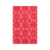 Unique Loom Geometric Trellis Frieze TRF002PIN Pink Rug