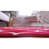 unique loom rounded trellis frieze trf003red red rug