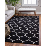 unique loom rounded trellis frieze trf003blk black rug