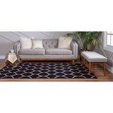 unique loom rounded trellis frieze trf003blk black rug